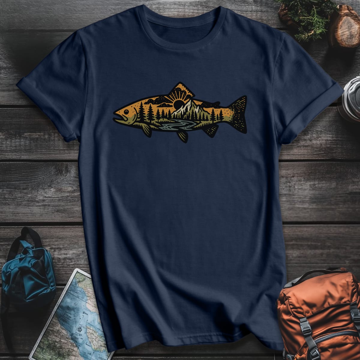 Backcountry Trout T-Shirt - Navy variant