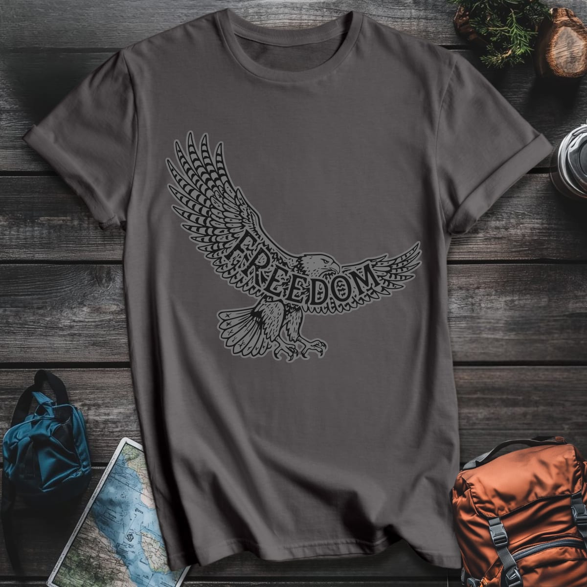 Freedom Soars Grey T-Shirt - Charcoal variant
