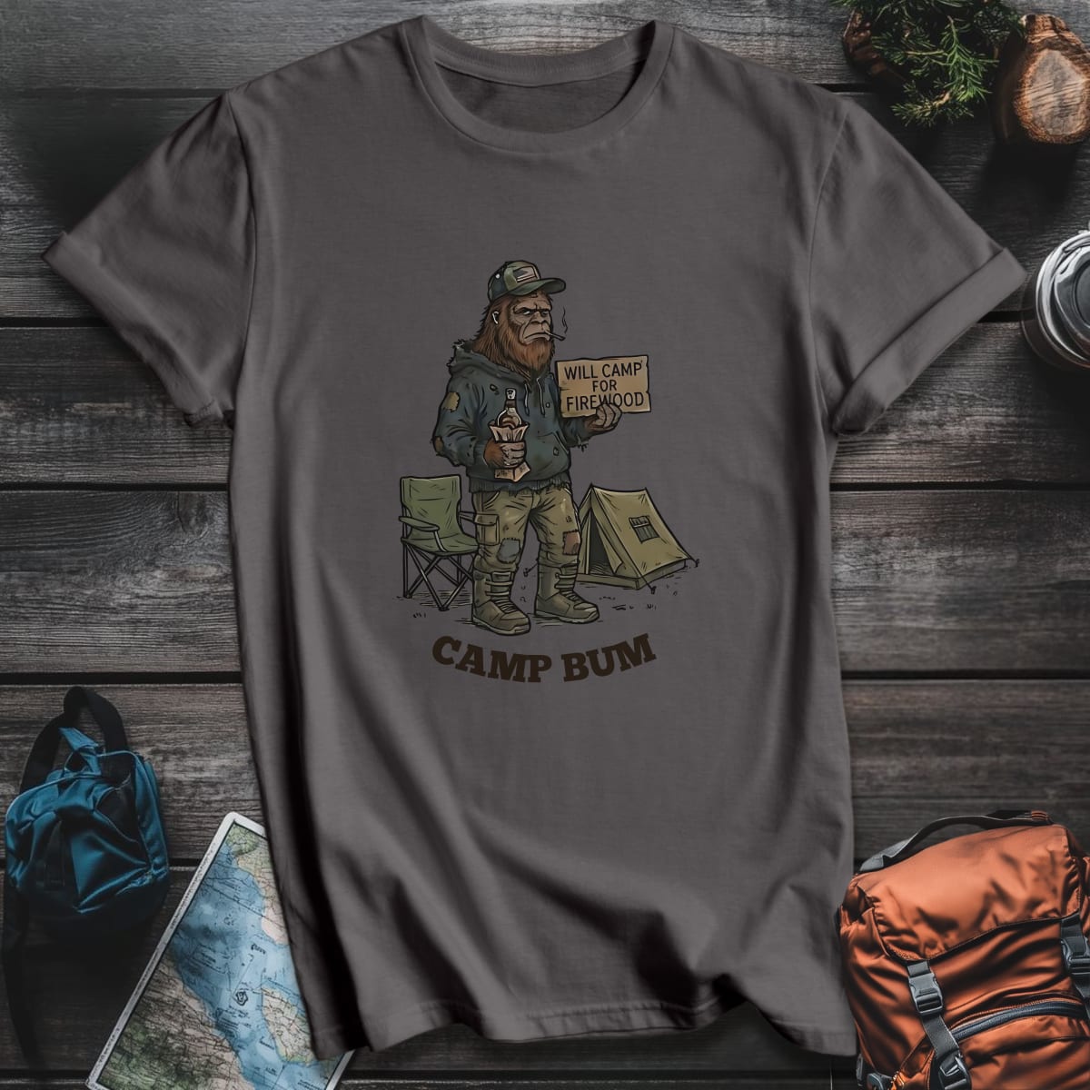 Camp Bum T-Shirt - Charcoal variant