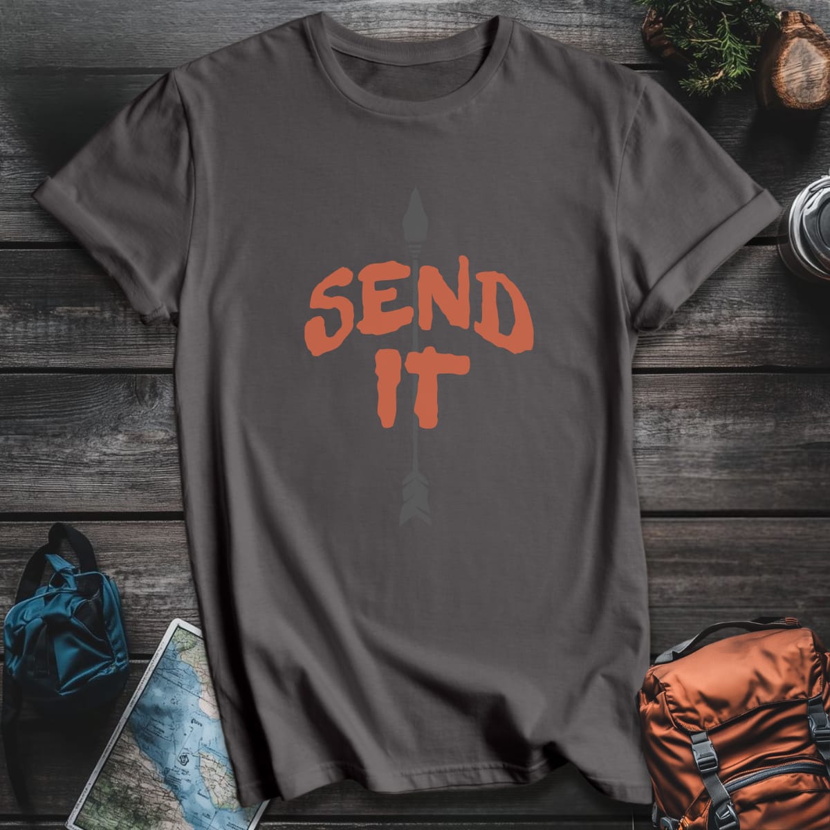 Send It Arrow T-Shirt - Charcoal variant