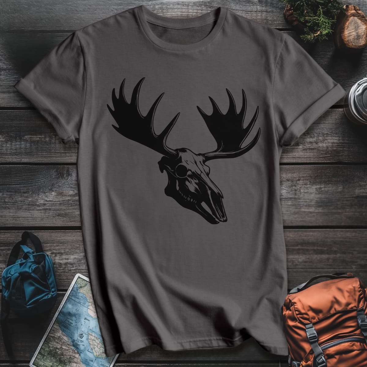 Rugged Moose T-Shirt - Charcoal variant