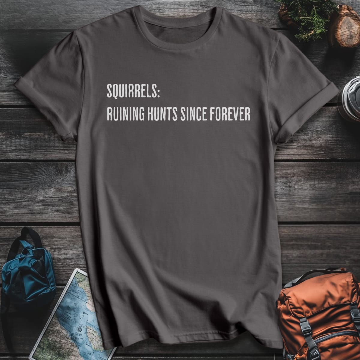 Squirrel Sabotage T-Shirt - Charcoal variant