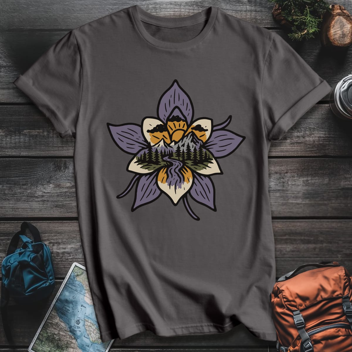 Columbine Mountain T-Shirt - Charcoal variant