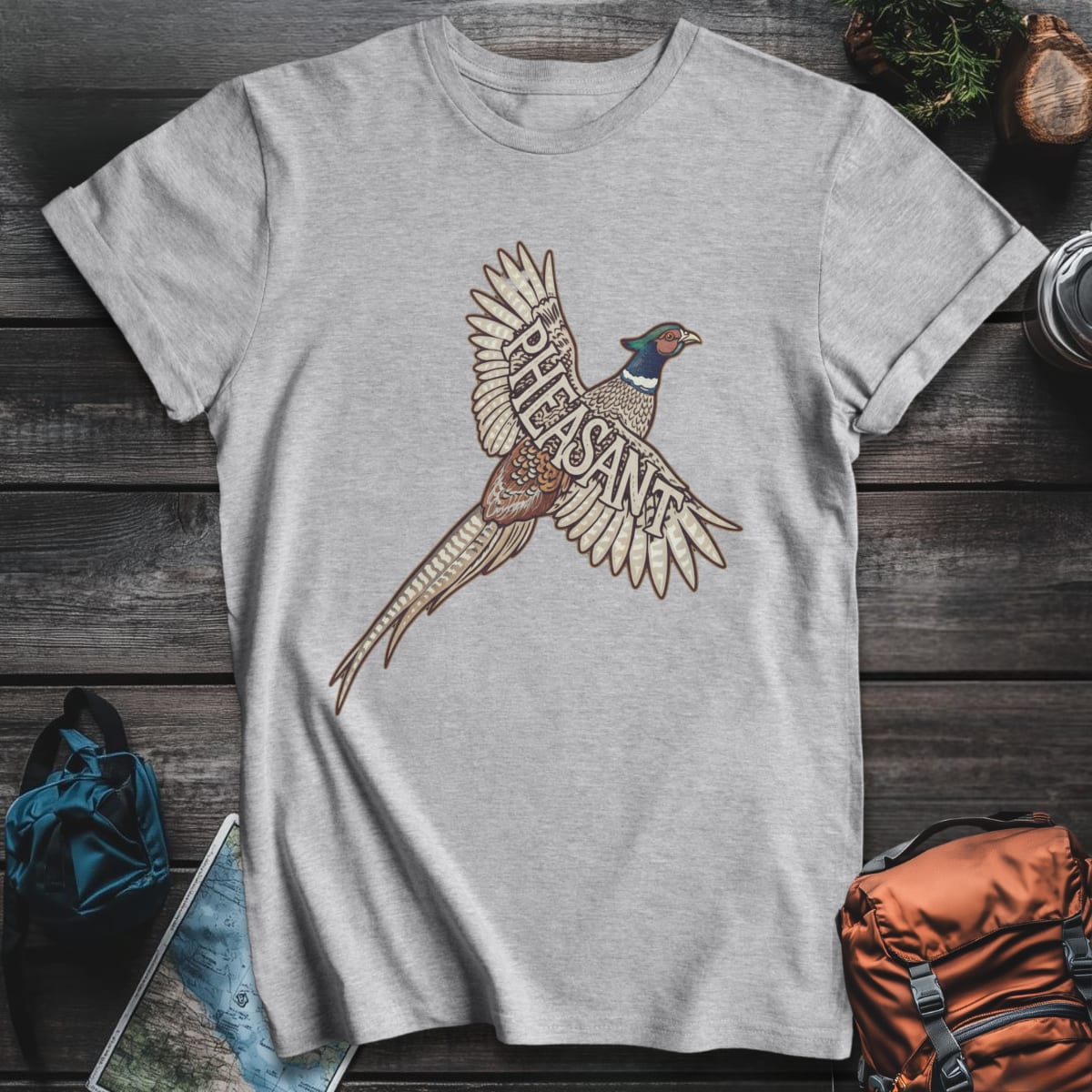 Flying Pheasant T-Shirt - Sport Grey variant
