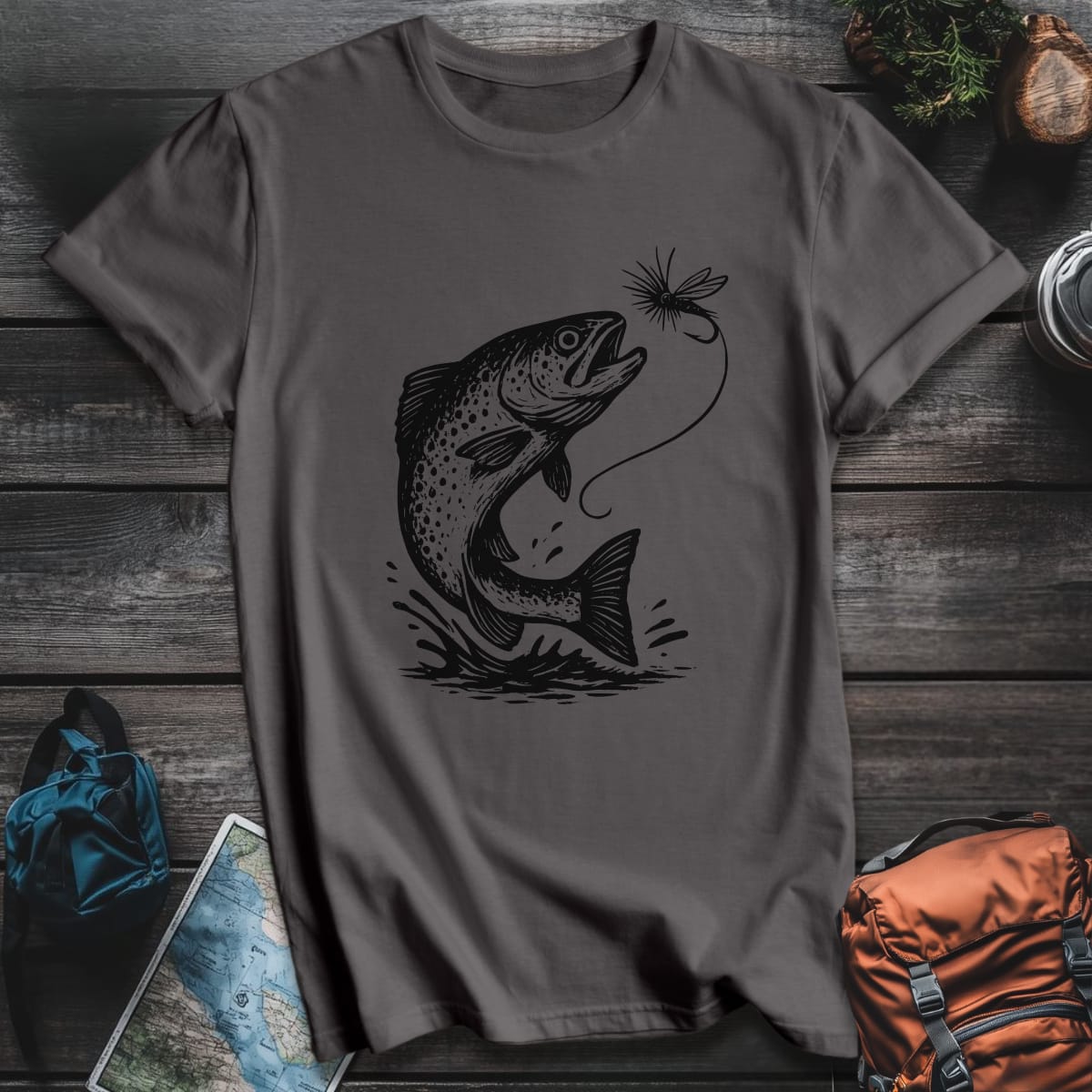 Trout Strike T-Shirt - Charcoal variant