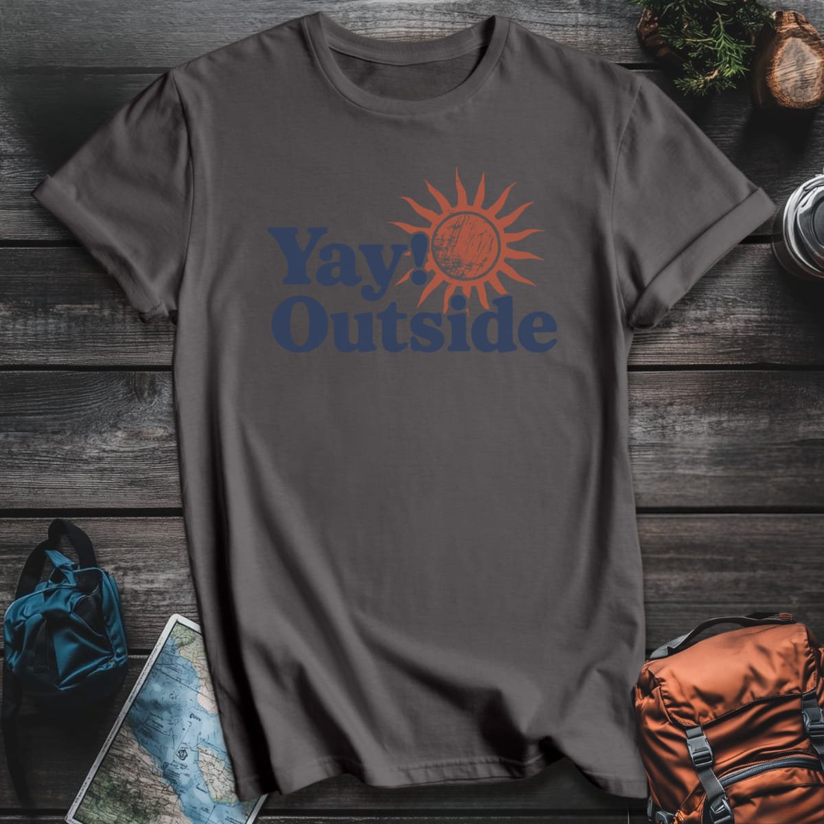 Yay! Outside T-Shirt - Charcoal variant