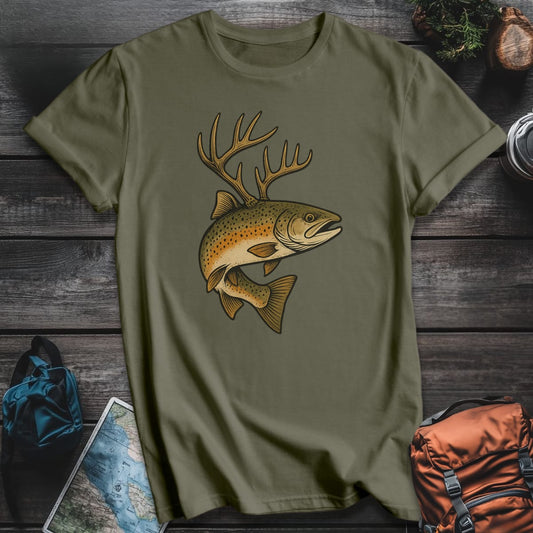 Rack & Reel T-Shirt - Military Green variant