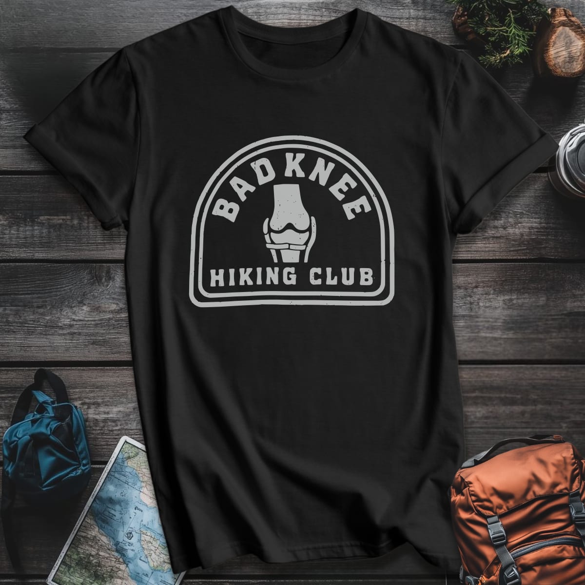 Bad Knee Hiking T-Shirt - Black variant