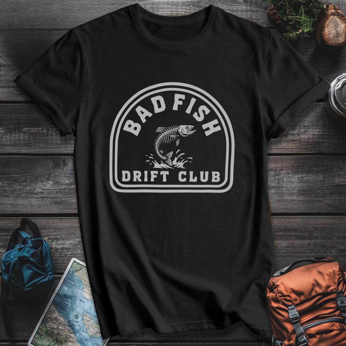Bad Fish Drift Club T-Shirt - Black variant