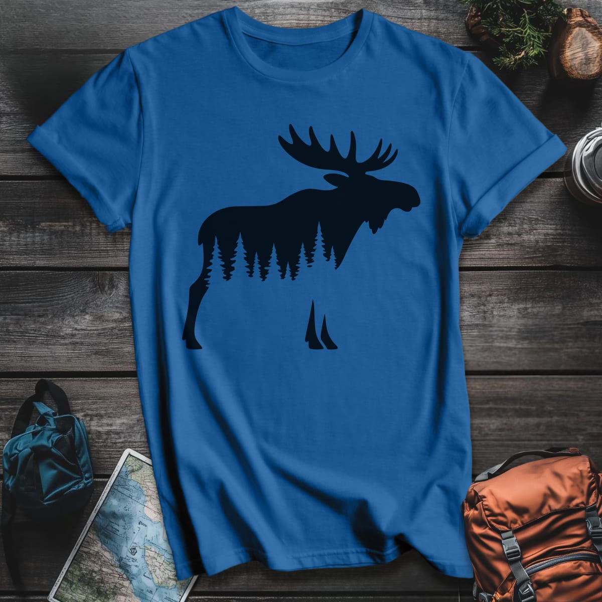 Moose Wilderness T-Shirt - Royal variant