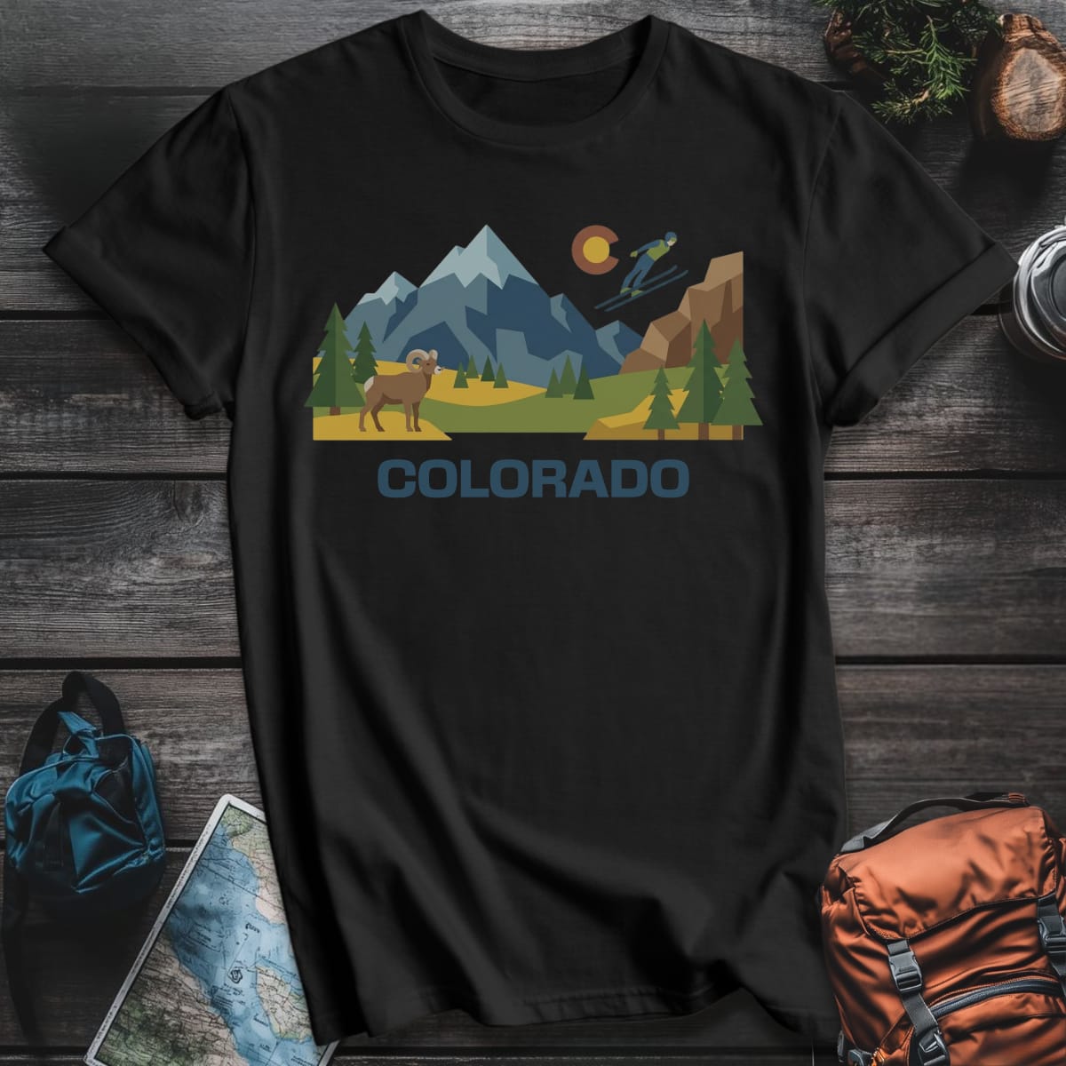 Colorado Peaks T-Shirt - Black variant