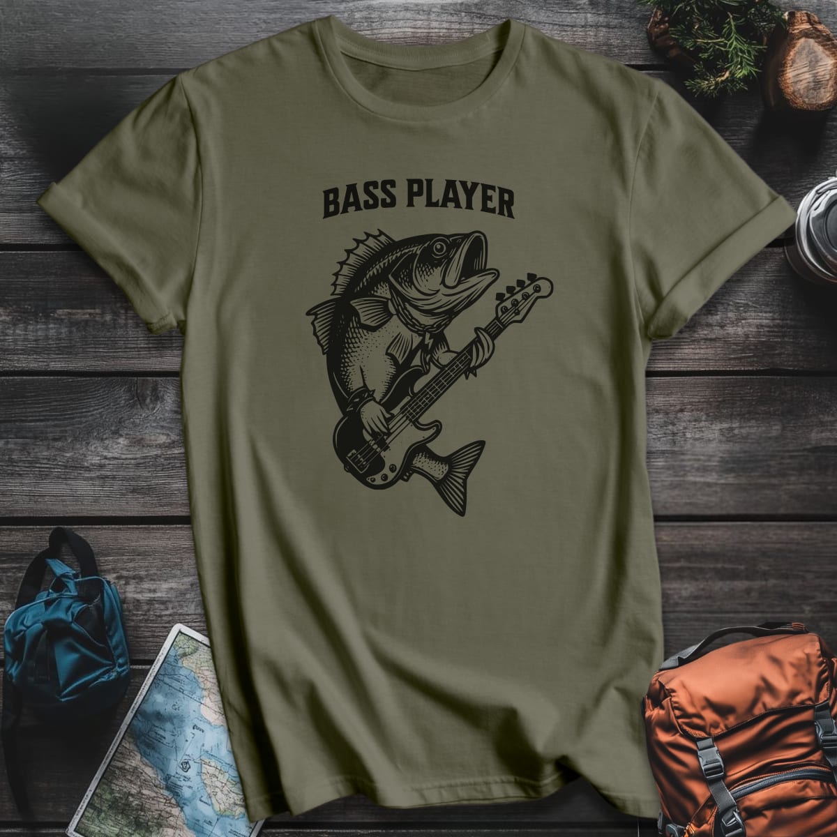 Bass Player T-Shirt - Military Green variant