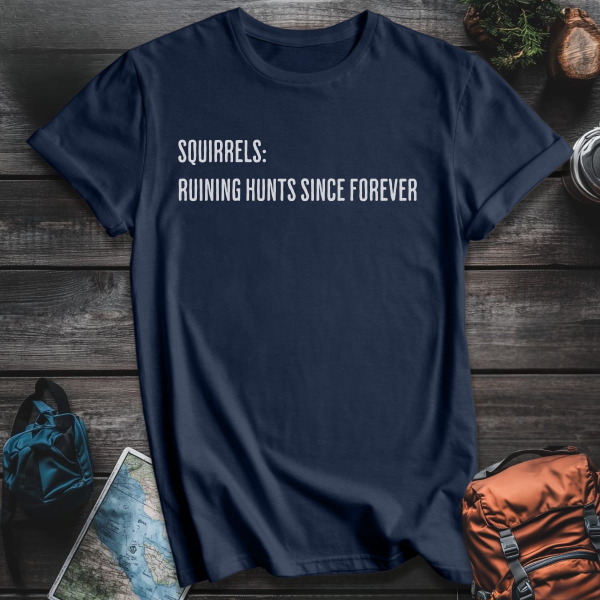 Squirrel Sabotage T-Shirt - Navy variant