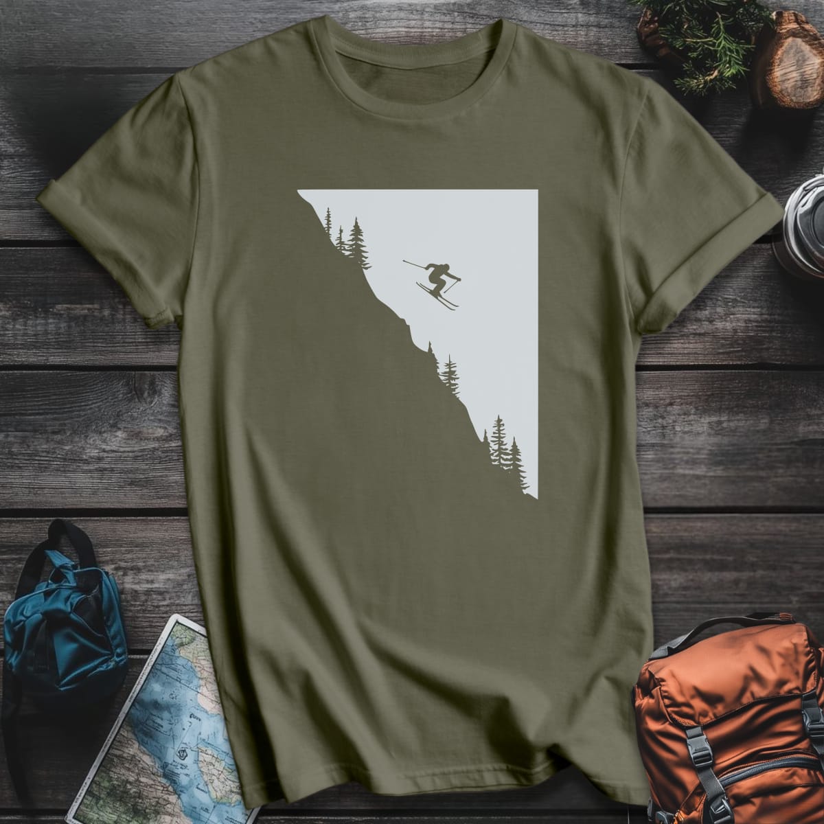 Powder Drop T-Shirt - Military Green variant