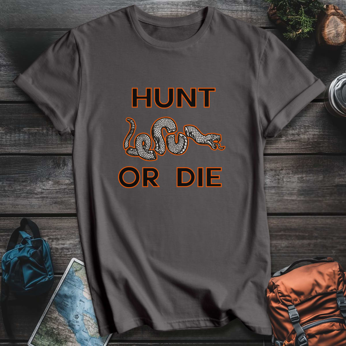 Hunt or Die T-Shirt - Charcoal variant