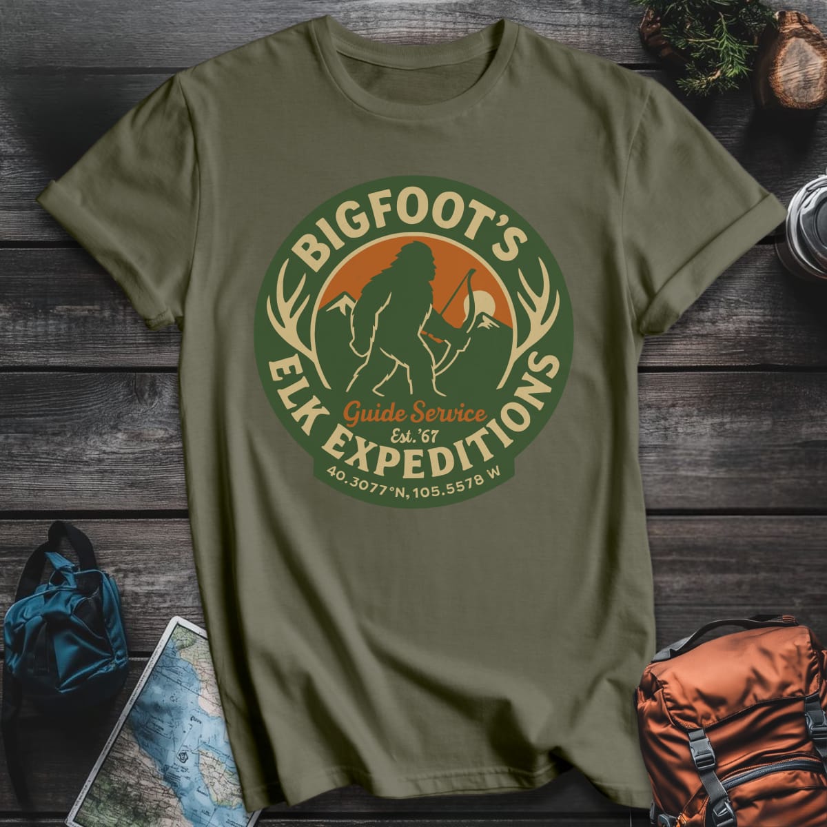 Elk Expeditions T-Shirt - Military Green variant