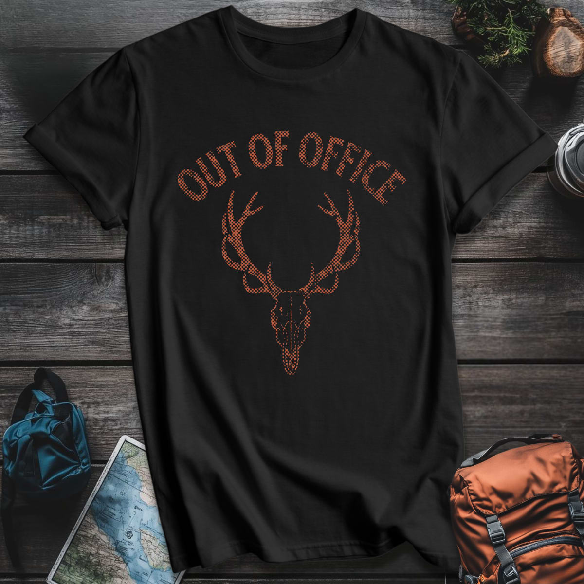 Out of Office Hunting T-Shirt - Black variant