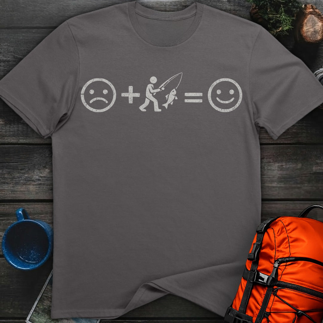 Fishing Equals Happy - Charcoal