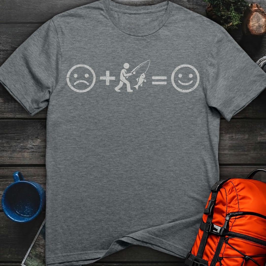 Fishing Equals Happy - Dark Heather