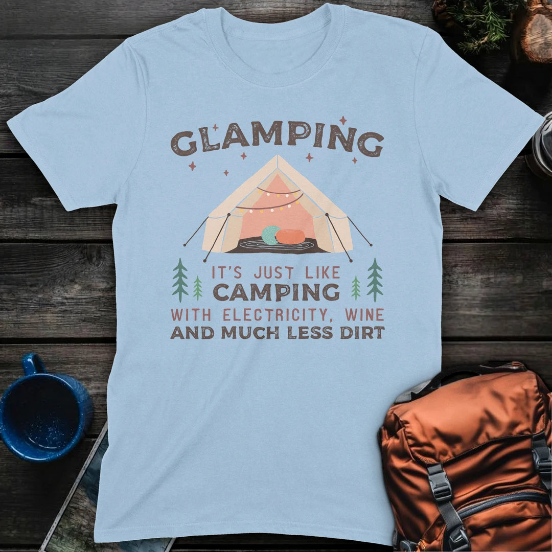 Glamping Wine and Dirt - Light Blue