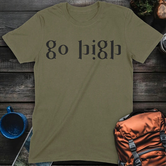 Go High Ambigram - Military Green