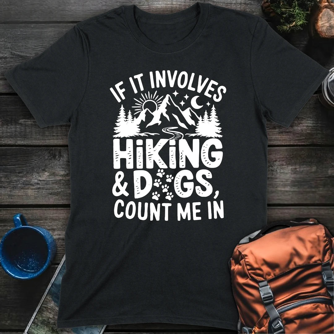 Hiking And Dogs White - Black