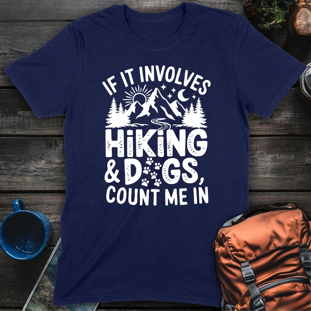 Hiking And Dogs White - Navy