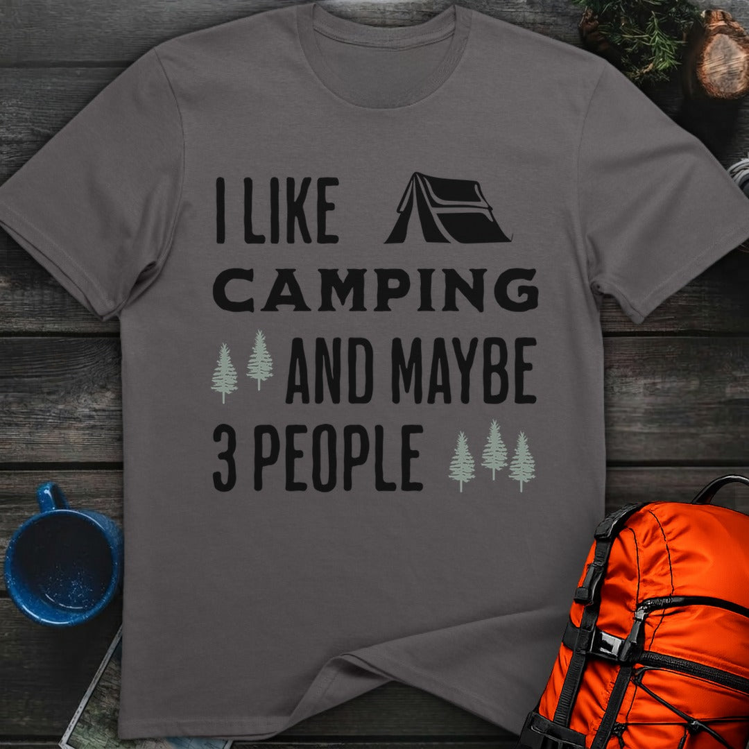 I Like Camping and 3 People - Charcoal