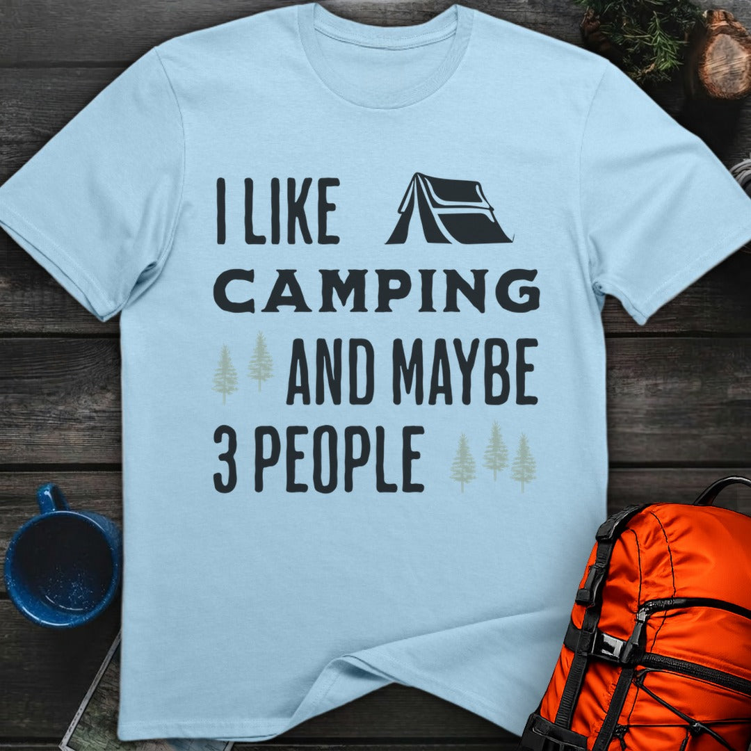 I Like Camping and 3 People - Light Blue