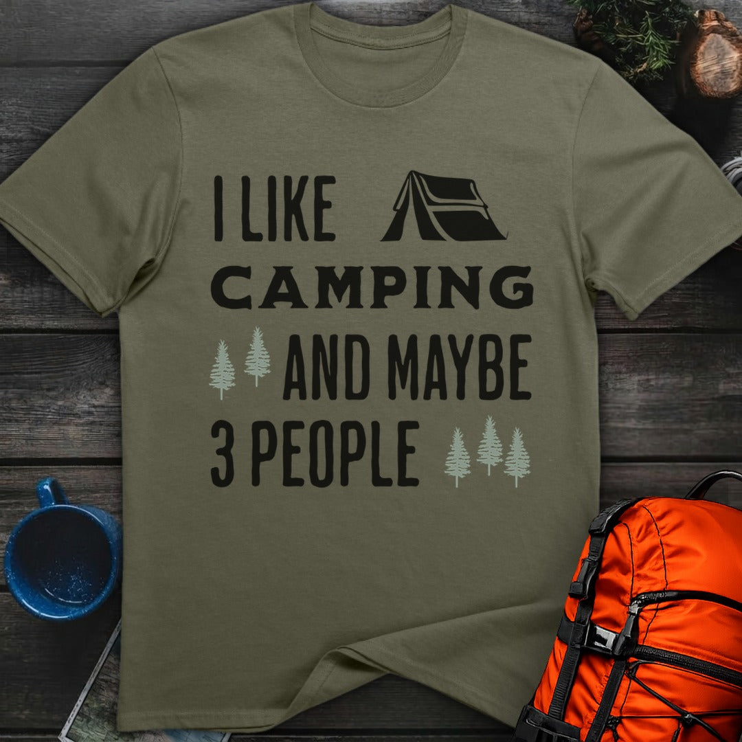 I Like Camping and 3 People - Military Green