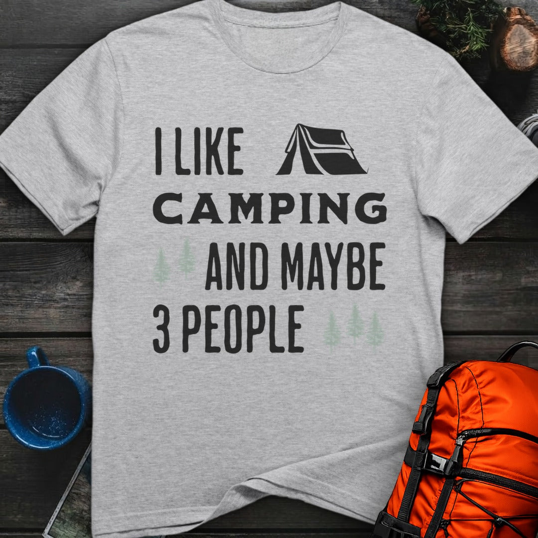 I Like Camping and 3 People - Sport Grey