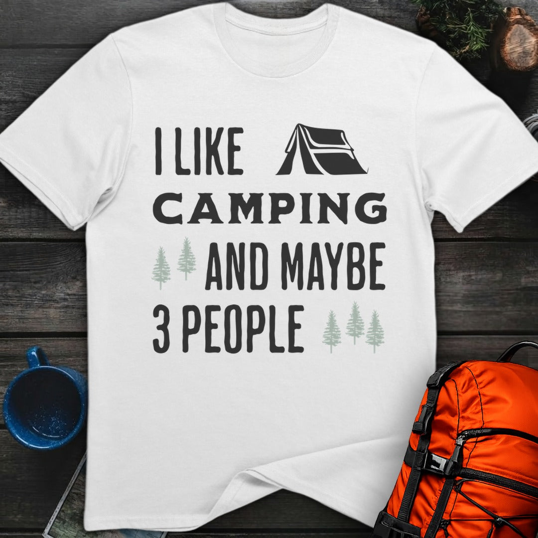 I Like Camping and 3 People - White