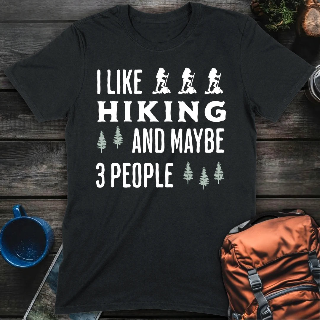 I Like Hiking and 3 people - Black