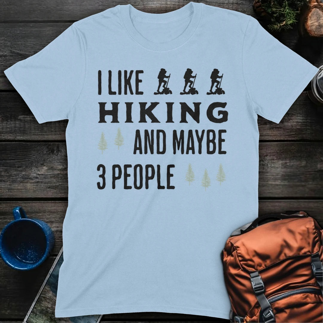 I Like Hiking and 3 people - Light Blue