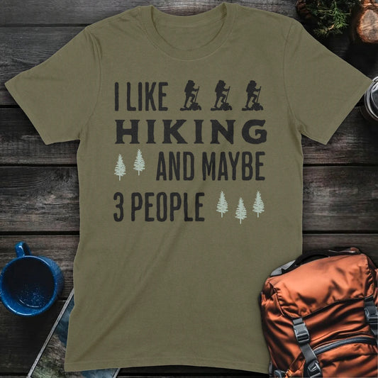 I Like Hiking and 3 people - Military Green