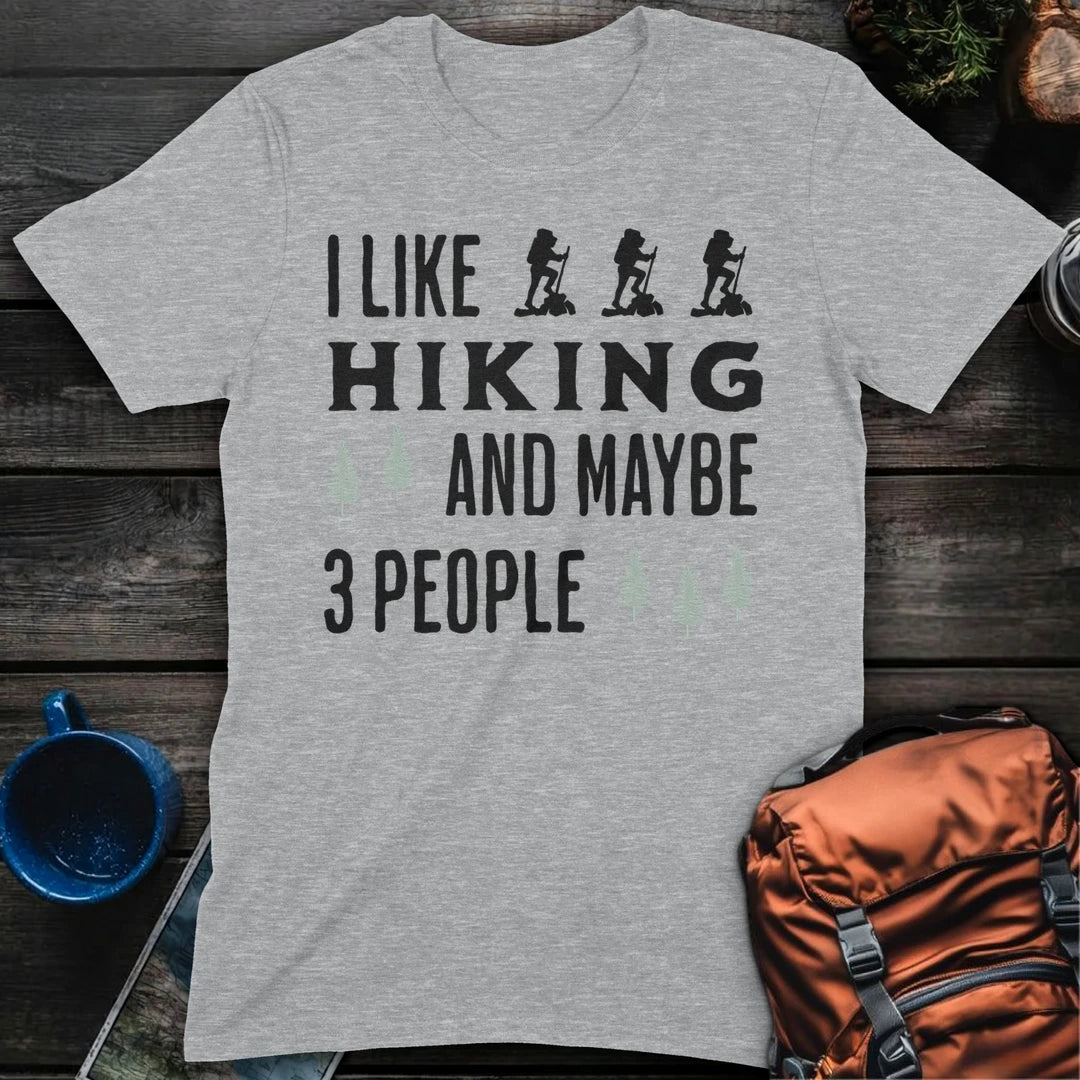 I Like Hiking and 3 people - Sport Grey