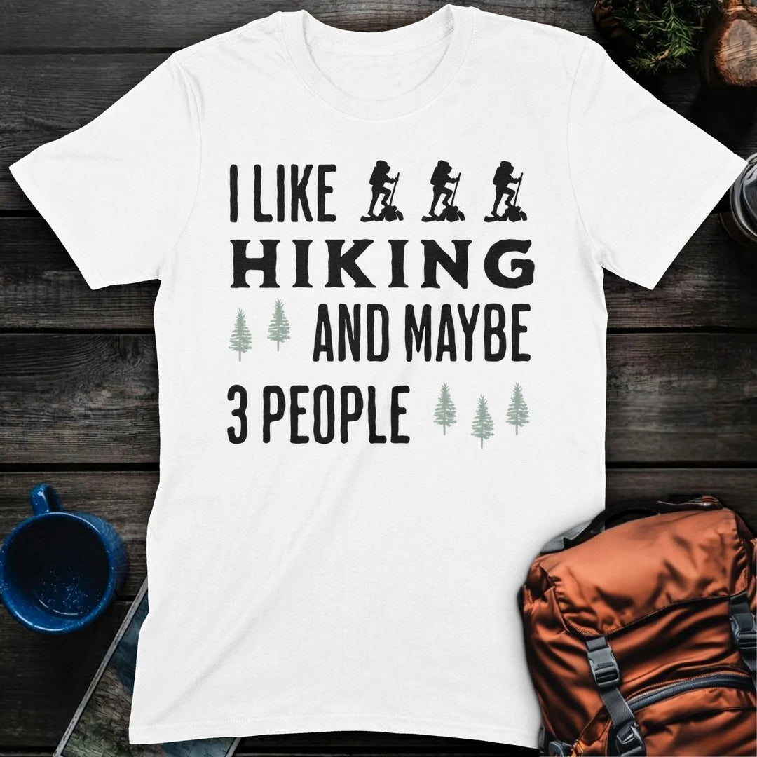 I Like Hiking and 3 people - White
