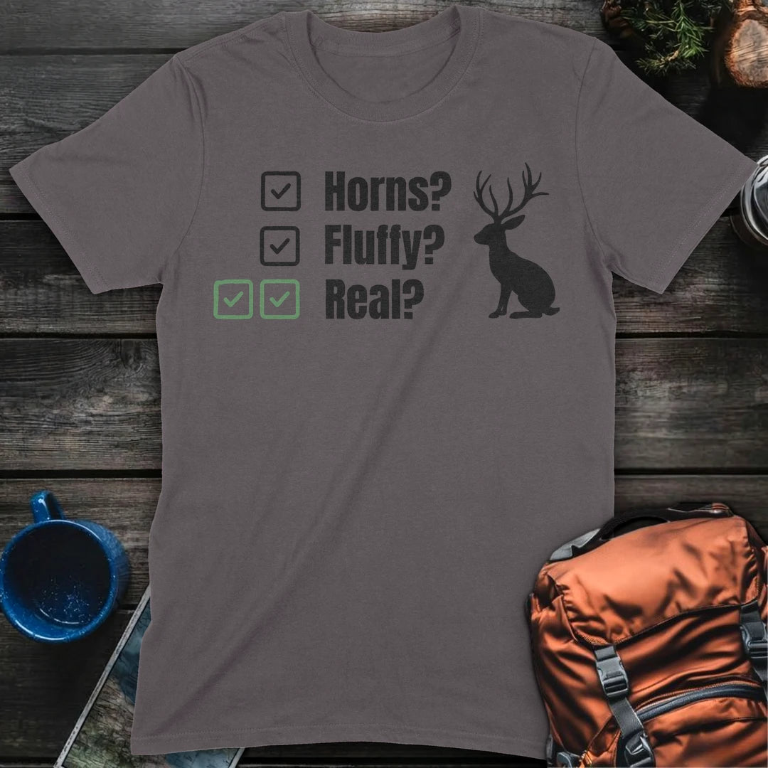 Jackalopes Exist White - Charcoal