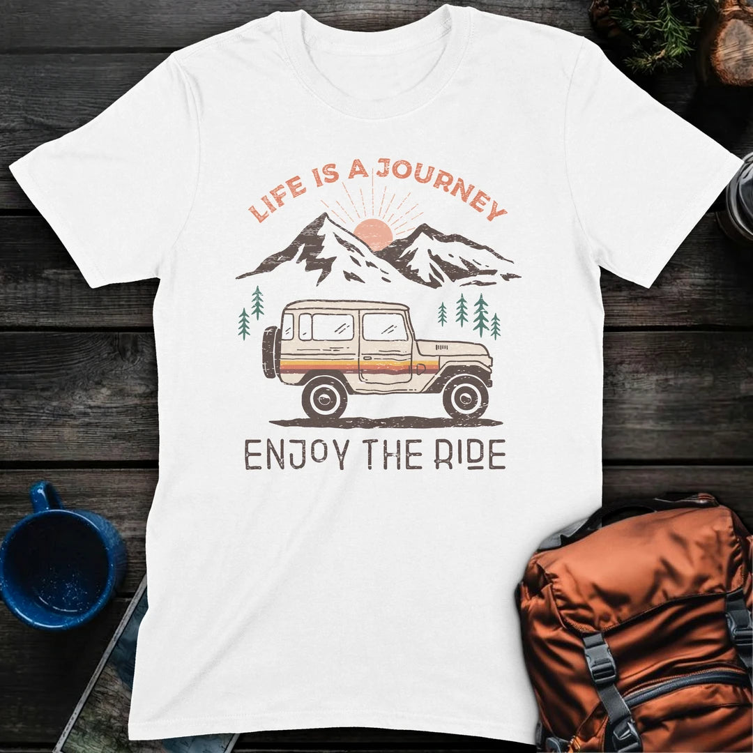 Life Is A Journey Enjoy Ride - White