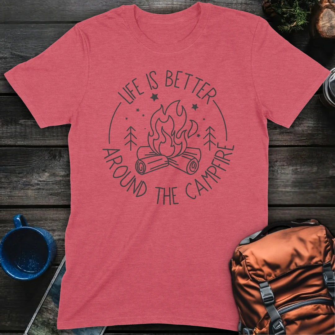 Life is Better at Campfire - Heather Red