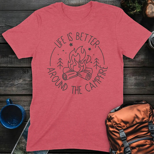 Life is Better at Campfire - Heather Red