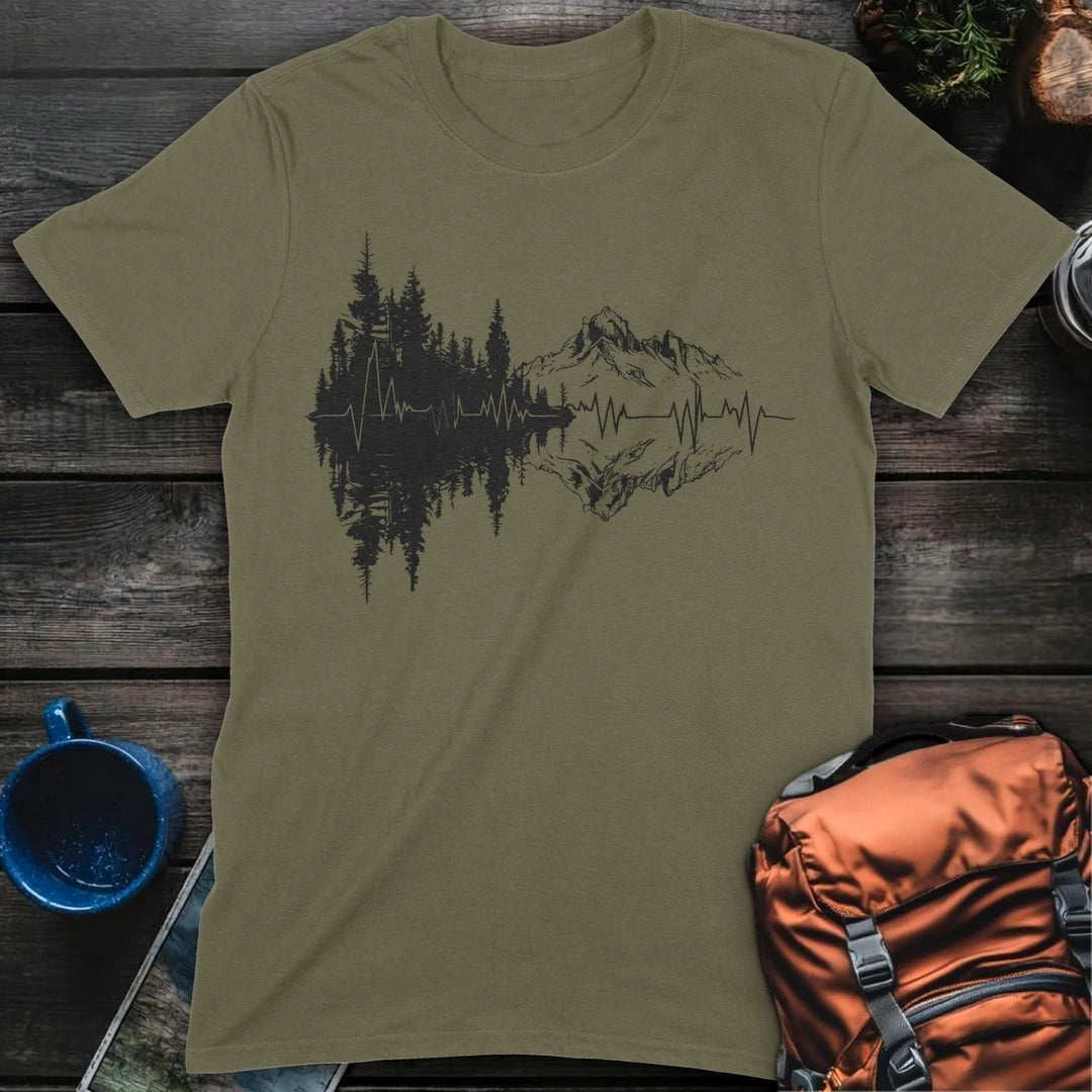 Mountain Reflection EKG - Military Green