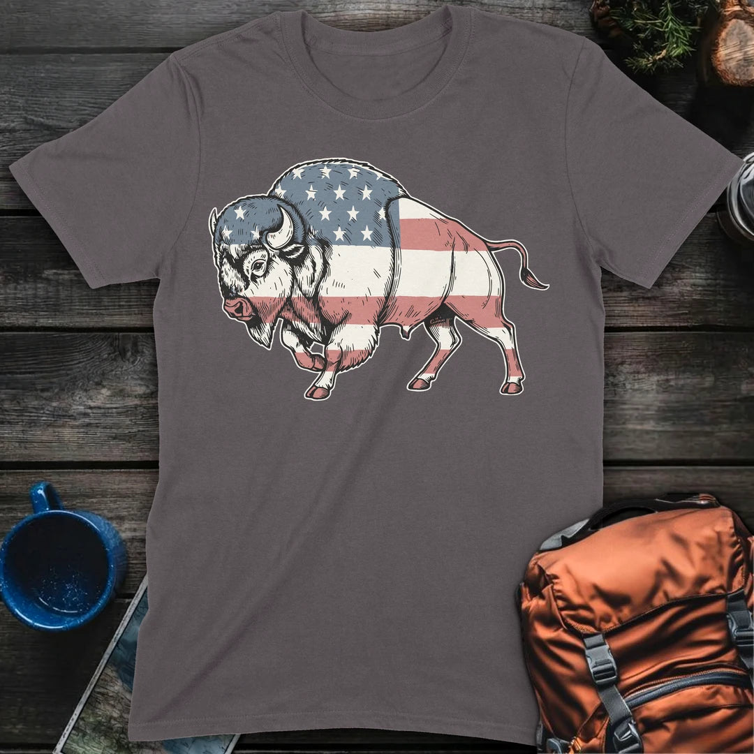 Patriotic Bison - Charcoal