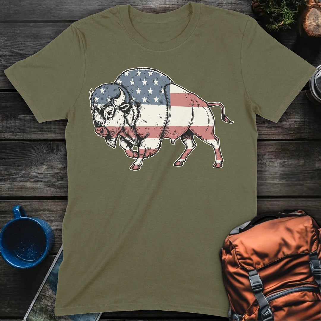 Patriotic Bison - Military Green