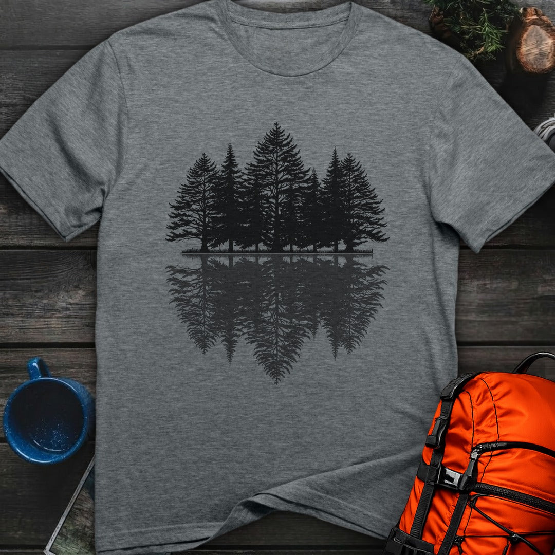 Pine Trees Reflection - Dark Heather