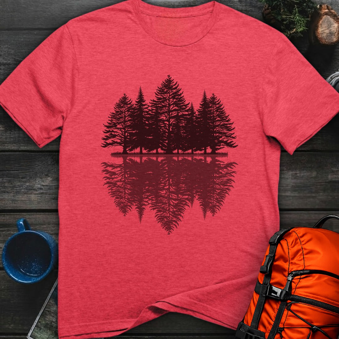 Pine Trees Reflection - Heather Red