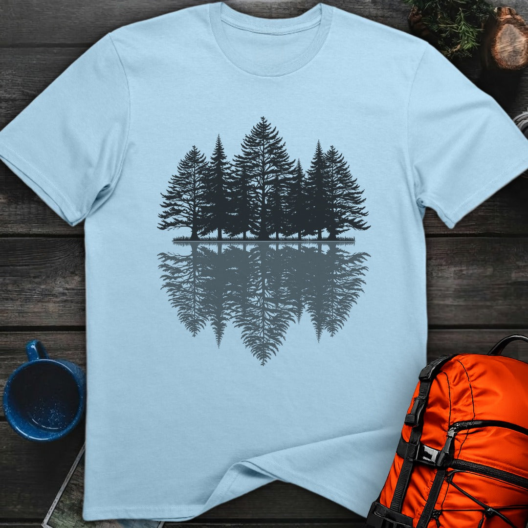 Pine Trees Reflection - Light Blue
