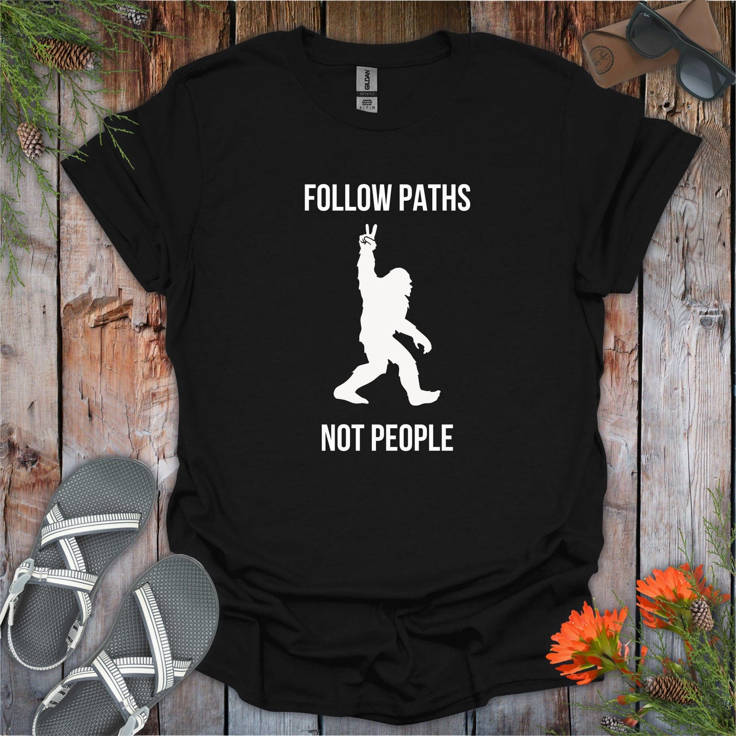 Printify T-Shirt Black / S Bigfoot Paths Not People T-Shirt