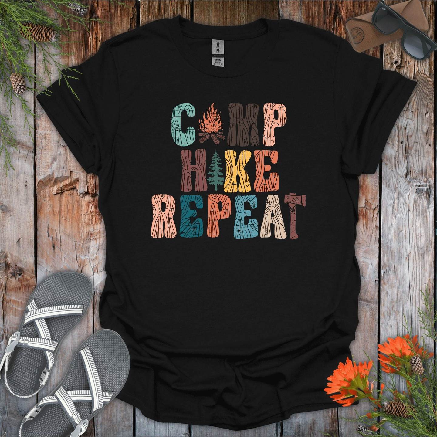 Camp, Hike, Repeat T-Shirt