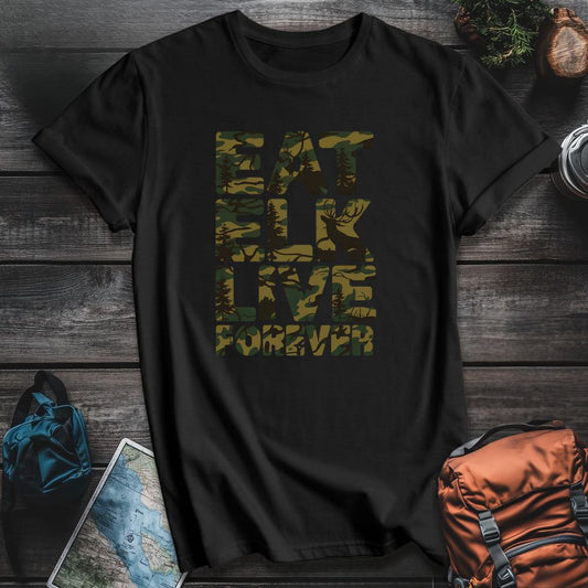 Printify T-Shirt Black / S Eat Elk T-Shirt